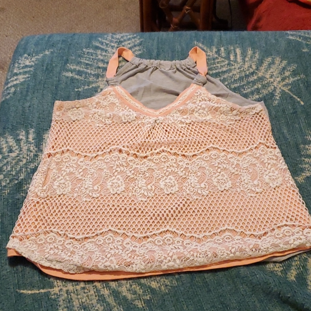 Tank Top Crochet Overlay